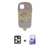 MARSİLYAN™- iPhone 15 Pro Max Kılıf Akış Yansıma - Siyah Bilvis 5in1 5D Magic Hayalet Cam Ekran Koruyucu + PVD Metal Kamera Lens - LT