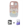 MARSİLYAN™- iPhone 15 Pro Max Kılıf Akış Yansıma - Siyah Bilvis 5in1 5D Magic Hayalet Cam Ekran Koruyucu + PVD Metal Kamera Lens - GS