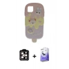 MARSİLYAN™- iPhone 15 Pro Max Kılıf Akış Yansıma - Siyah Bilvis 5in1 5D Magic Hayalet Cam Ekran Koruyucu + PVD Metal Kamera Lens - TU