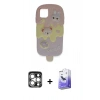 MARSİLYAN™- iPhone 15 Pro Max Kılıf Akış Yansıma - Siyah Bilvis 5in1 5D Magic Hayalet Cam Ekran Koruyucu + PVD Metal Kamera Lens - GS