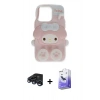 MARSİLYAN™- iPhone 15 Pro Max Kılıf Akış Yansıma - Siyah Bilvis 5in1 5D Magic Hayalet Cam Ekran Koruyucu + Raze Metal Kamera Lens - LT