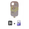 MARSİLYAN™- iPhone 15 Pro Max Kılıf Akış Yansıma - Siyah Bilvis 5in1 5D Magic Hayalet Cam Ekran Koruyucu + PVD Metal Kamera Lens - SH