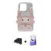 MARSİLYAN™- iPhone 15 Pro Max Kılıf Akış Yansıma - Siyah Bilvis 5in1 5D Magic Hayalet Cam Ekran Koruyucu + Raze Metal Kamera Lens - TMGI