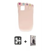MARSİLYAN™- iPhone 15 Pro Max Kılıf Akış Yansıma - Siyah Bilvis Hayalet Cam Ekran Koruyucu + PVD Metal Kamera Lens - GS