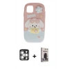 MARSİLYAN™- iPhone 15 Pro Max Kılıf Akış Yansıma - Siyah Bilvis Hayalet Cam Ekran Koruyucu + PVD Metal Kamera Lens - GS