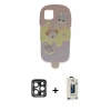 MARSİLYAN™- iPhone 15 Pro Max Kılıf Akış Yansıma - Siyah Bilvis Hayalet Cam Ekran Koruyucu + Lacivert PVD Metal Kamera Lens