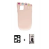 MARSİLYAN™- iPhone 15 Pro Max Kılıf Akış Yansıma - Siyah Bilvis Hayalet Cam Ekran Koruyucu + PVD Metal Kamera Lens - LT