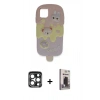 MARSİLYAN™- iPhone 15 Pro Max Kılıf Akış Yansıma - Siyah Bilvis Hayalet Cam Ekran Koruyucu + PVD Metal Kamera Lens - LT