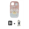 MARSİLYAN™- iPhone 15 Pro Max Kılıf Akış Yansıma - Siyah Bilvis Hayalet Cam Ekran Koruyucu + PVD Metal Kamera Lens - SH