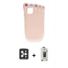 MARSİLYAN™- iPhone 15 Pro Max Kılıf Akış Yansıma - Siyah Bilvis Hayalet Cam Ekran Koruyucu + PVD Metal Kamera Lens - SH
