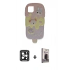 MARSİLYAN™- iPhone 15 Pro Max Kılıf Akış Yansıma - Siyah Bilvis Hayalet Cam Ekran Koruyucu + PVD Metal Kamera Lens - SH