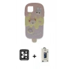 MARSİLYAN™- iPhone 15 Pro Max Kılıf Akış Yansıma - Siyah Bilvis Hayalet Cam Ekran Koruyucu + PVD Metal Kamera Lens - SH