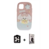 MARSİLYAN™- iPhone 15 Pro Max Kılıf Akış Yansıma - Siyah Bilvis Hayalet Cam Ekran Koruyucu + Turuncu PVD Metal Kamera Lens