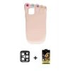 MARSİLYAN™- iPhone 15 Pro Max Kılıf Akış Yansıma - Siyah Buffer Cam Ekran Koruyucu + PVD Metal Kamera Lens - LT