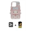 MARSİLYAN™- iPhone 15 Pro Max Kılıf Akış Yansıma - Siyah Buffer Cam Ekran Koruyucu + PVD Metal Kamera Lens - SH
