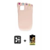 MARSİLYAN™- iPhone 15 Pro Max Kılıf Akış Yansıma - Siyah Buffer Cam Ekran Koruyucu + PVD Metal Kamera Lens - SH