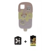 MARSİLYAN™- iPhone 15 Pro Max Kılıf Akış Yansıma - Siyah Buffer Cam Ekran Koruyucu + PVD Metal Kamera Lens - TU
