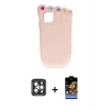 MARSİLYAN™- iPhone 15 Pro Max Kılıf Akış Yansıma - Siyah Buffer Hayalet Cam Ekran Koruyucu + Gri PVD Metal Kamera Lens