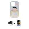 MARSİLYAN™- iPhone 15 Pro Max Kılıf Akış Yansıma - Siyah Buffer Hayalet Cam Ekran Koruyucu + Raze Metal Kamera Lens - GS