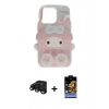 MARSİLYAN™- iPhone 15 Pro Max Kılıf Akış Yansıma - Siyah Buffer Hayalet Cam Ekran Koruyucu + Raze Metal Kamera Lens - SH