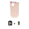 MARSİLYAN™- iPhone 15 Pro Max Kılıf Akış Yansıma - Siyah Joko Magic 5D Hayalet Cam + Turuncu PVD Metal Kamera Lens