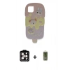 MARSİLYAN™- iPhone 15 Pro Max Kılıf Akış Yansıma - Siyah Joko Magic 5D Hayalet Cam + Turuncu PVD Metal Kamera Lens