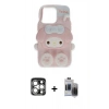 MARSİLYAN™- iPhone 15 Pro Max Kılıf Akış Yansıma - Siyah Vanessa Magic Hayalet Cam + PVD Metal Kamera Lens - GS
