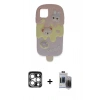 MARSİLYAN™- iPhone 15 Pro Max Kılıf Akış Yansıma - Siyah Vanessa Magic Hayalet Cam + PVD Metal Kamera Lens - GS