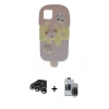 MARSİLYAN™- iPhone 15 Pro Max Kılıf Akış Yansıma - Siyah Vanessa Magic Hayalet Cam + Raze Metal Kamera Lens - GS