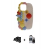 MARSİLYAN™- iPhone 15 Pro Max Kılıf Akış Yansıma - Siyah Vanessa Magic Hayalet Cam + Raze Metal Kamera Lens - TMGI