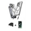 MARSİLYAN™- iPhone 15 Pro Max Kılıf Atlas Doku Koleksiyonu - Şeffaf 360 Full Body Arka Koruyucu + Raze Metal Kamera Lens - GS