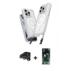 MARSİLYAN™- iPhone 15 Pro Max Kılıf Atlas Doku Koleksiyonu - Şeffaf 360 Full Body Arka Koruyucu + Raze Metal Kamera Lens - GS