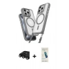 MARSİLYAN™- iPhone 15 Pro Max Kılıf Atlas Doku Koleksiyonu - Şeffaf Pasifik Cam Ekran Koruyucu + Raze Metal Kamera Lens - SH