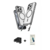 MARSİLYAN™- iPhone 15 Pro Max Kılıf Atlas Doku Koleksiyonu - Şeffaf Pasifik Cam Ekran Koruyucu + Raze Metal Kamera Lens - TMGI