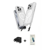 MARSİLYAN™- iPhone 15 Pro Max Kılıf Atlas Doku Koleksiyonu - Şeffaf Pasifik Cam Ekran Koruyucu + Raze Metal Kamera Lens - SH