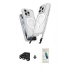 MARSİLYAN™- iPhone 15 Pro Max Kılıf Atlas Doku Koleksiyonu - Şeffaf Pasifik Cam Ekran Koruyucu + Raze Metal Kamera Lens - TMGI