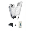 MARSİLYAN™- iPhone 15 Pro Max Kılıf Atlas Doku Koleksiyonu - Şeffaf Pasifik Cam Ekran Koruyucu + Raze Metal Kamera Lens - LT