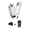 MARSİLYAN™- iPhone 15 Pro Max Kılıf Atlas Doku Koleksiyonu - Siyah 360 Mat Full Body Arka Koruyucu + Raze Metal Kamera Lens - SH