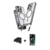 MARSİLYAN™- iPhone 15 Pro Max Kılıf Atlas Doku Koleksiyonu - Siyah 360 Mat Full Body Arka Koruyucu + Raze Metal Kamera Lens - TMGI