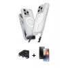 MARSİLYAN™- iPhone 15 Pro Max Kılıf Atlas Doku Koleksiyonu - Siyah 3D Antistatik Mat Seramik Nano Ekran Koruyucu + Raze Metal Kamera Lens - LT