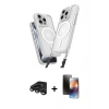 MARSİLYAN™- iPhone 15 Pro Max Kılıf Atlas Doku Koleksiyonu - Siyah 3D Antistatik Mat Seramik Nano Ekran Koruyucu + Raze Metal Kamera Lens - TMGI