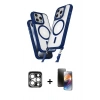 MARSİLYAN™- iPhone 15 Pro Max Kılıf Atlas Doku Koleksiyonu - Siyah 3D Antistatik Mat Seramik Nano Ekran Koruyucu + PVD Metal Kamera Lens - GS