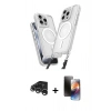 MARSİLYAN™- iPhone 15 Pro Max Kılıf Atlas Doku Koleksiyonu - Siyah 3D Antistatik Mat Seramik Nano Ekran Koruyucu + Raze Metal Kamera Lens - GS