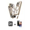 MARSİLYAN™- iPhone 15 Pro Max Kılıf Atlas Doku Koleksiyonu - Siyah 3D Antistatik Mat Seramik Nano Ekran Koruyucu + Siyah PVD Metal Kamera Lens
