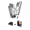 MARSİLYAN™- iPhone 15 Pro Max Kılıf Atlas Doku Koleksiyonu - Siyah 3D Antistatik Mat Seramik Nano Ekran Koruyucu + Raze Metal Kamera Lens - GS