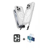 MARSİLYAN™- iPhone 15 Pro Max Kılıf Atlas Doku Koleksiyonu - Siyah 3D Antistatik Seramik Nano Ekran Koruyucu + PVD Metal Kamera Lens - LT