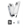 MARSİLYAN™- iPhone 15 Pro Max Kılıf Atlas Doku Koleksiyonu - Siyah Bilvis 0.18mm Plus Cam Ekran Koruyucu + PVD Metal Kamera Lens - SH