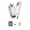 MARSİLYAN™- iPhone 15 Pro Max Kılıf Atlas Doku Koleksiyonu - Siyah Bilvis 0.18mm Plus Cam Ekran Koruyucu + PVD Metal Kamera Lens - LT