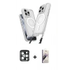 MARSİLYAN™- iPhone 15 Pro Max Kılıf Atlas Doku Koleksiyonu - Siyah Bilvis 3D Mat Cam Ekran Koruyucu + PVD Metal Kamera Lens - LT