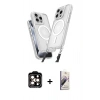 MARSİLYAN™- iPhone 15 Pro Max Kılıf Atlas Doku Koleksiyonu - Siyah Bilvis 3D Mat Cam Ekran Koruyucu + PVD Metal Kamera Lens - TU